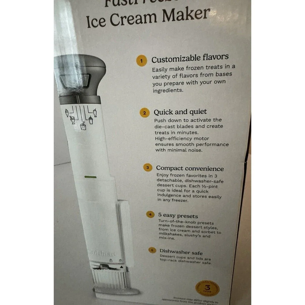 Cuisinart Fast Freeze Ice Cream Maker. New